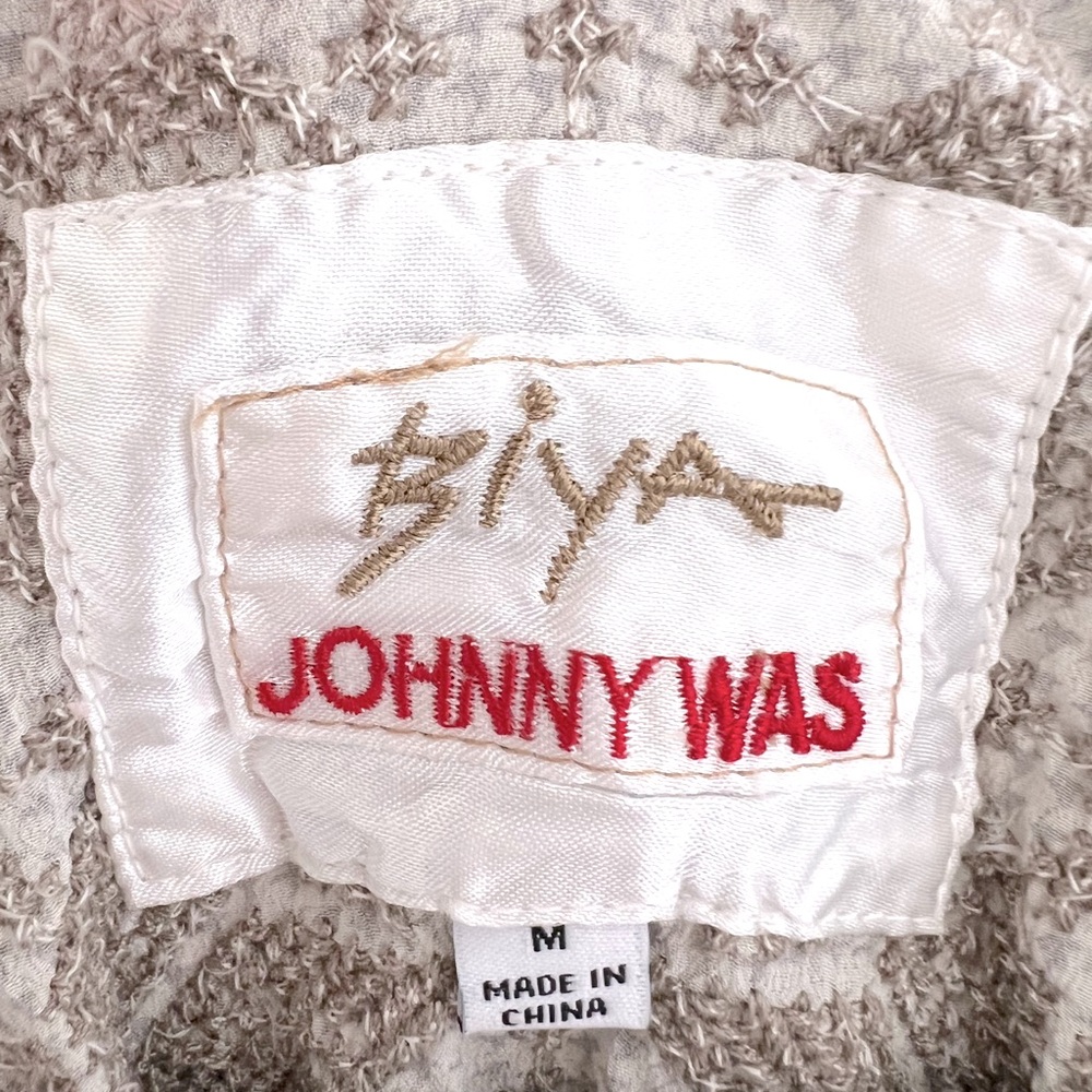 Johnny Was Biya 100% Silk Beige Embroidered Tunic Shirt Dress Boho Cottagecore M - Picture 7 of 11